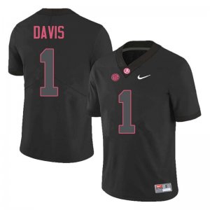 NCAA Men's Alabama Crimson Tide #1 Ben Davis Stitched College Nike Authentic Black Football Jersey XS17I62UP